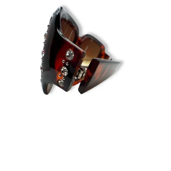 Foster Grant Womens Tortoise Shell Sunglasses Rhinestone Accent Gradient Lenses - Picture 11 of 13